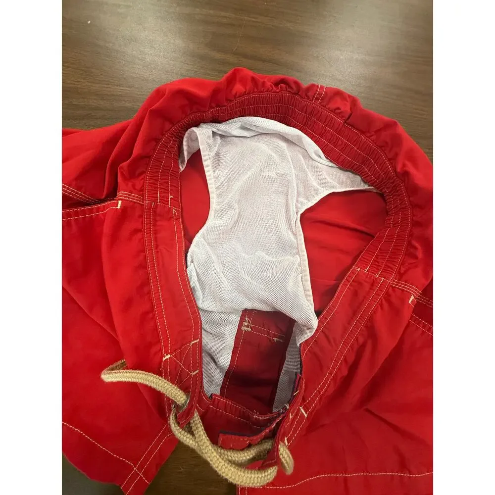 Polo Ralph Lauren Red Swim Trunks Board Shorts Nylon Lined Coastal Prep L